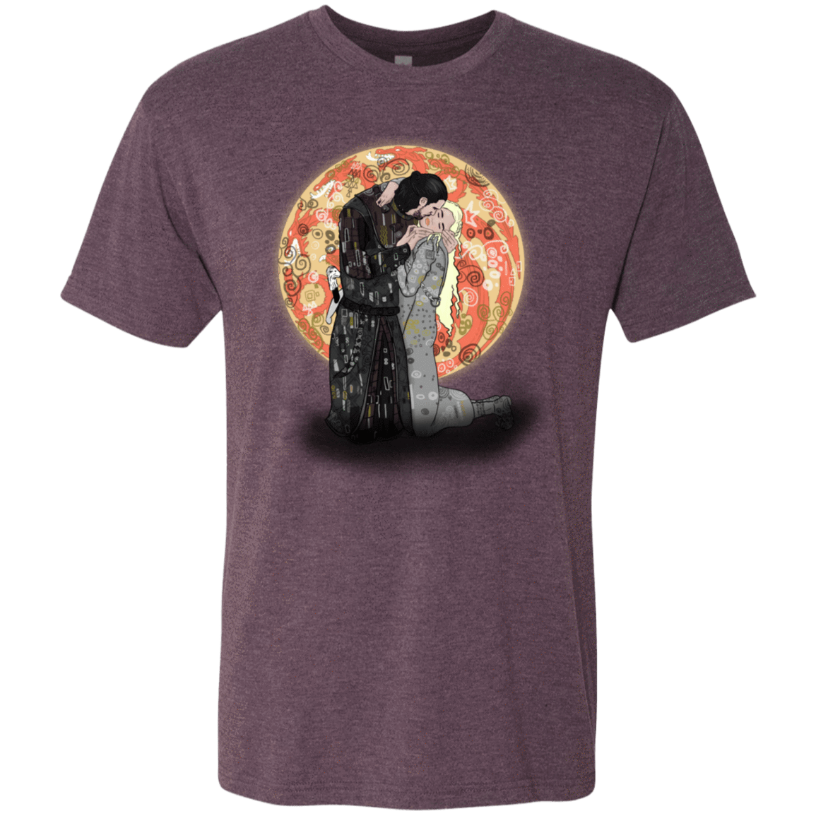 T-Shirts Vintage Purple / S Kiss Jon and Dany Men's Triblend T-Shirt