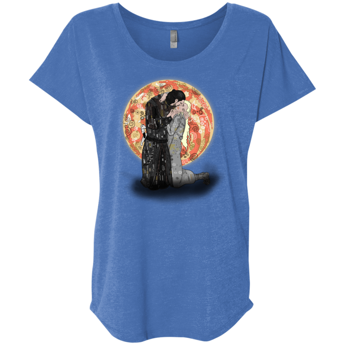 T-Shirts Vintage Royal / X-Small Kiss Jon and Dany Triblend Dolman Sleeve