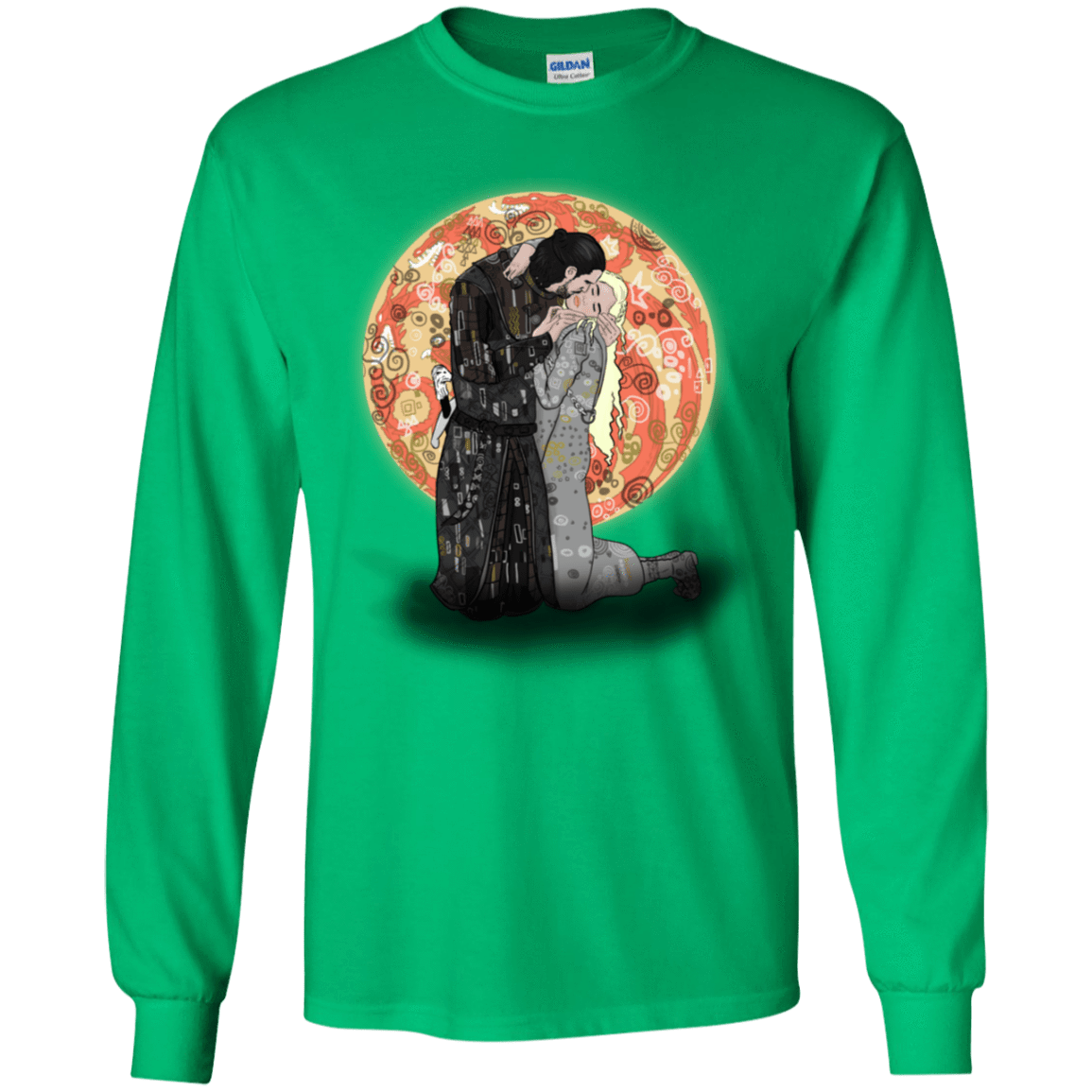 T-Shirts Irish Green / YS Kiss Jon and Dany Youth Long Sleeve T-Shirt