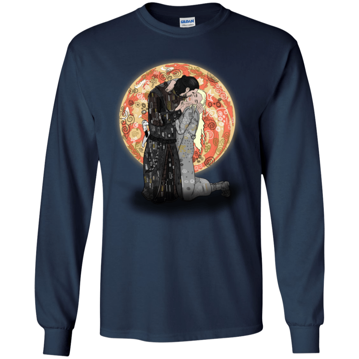 T-Shirts Navy / YS Kiss Jon and Dany Youth Long Sleeve T-Shirt