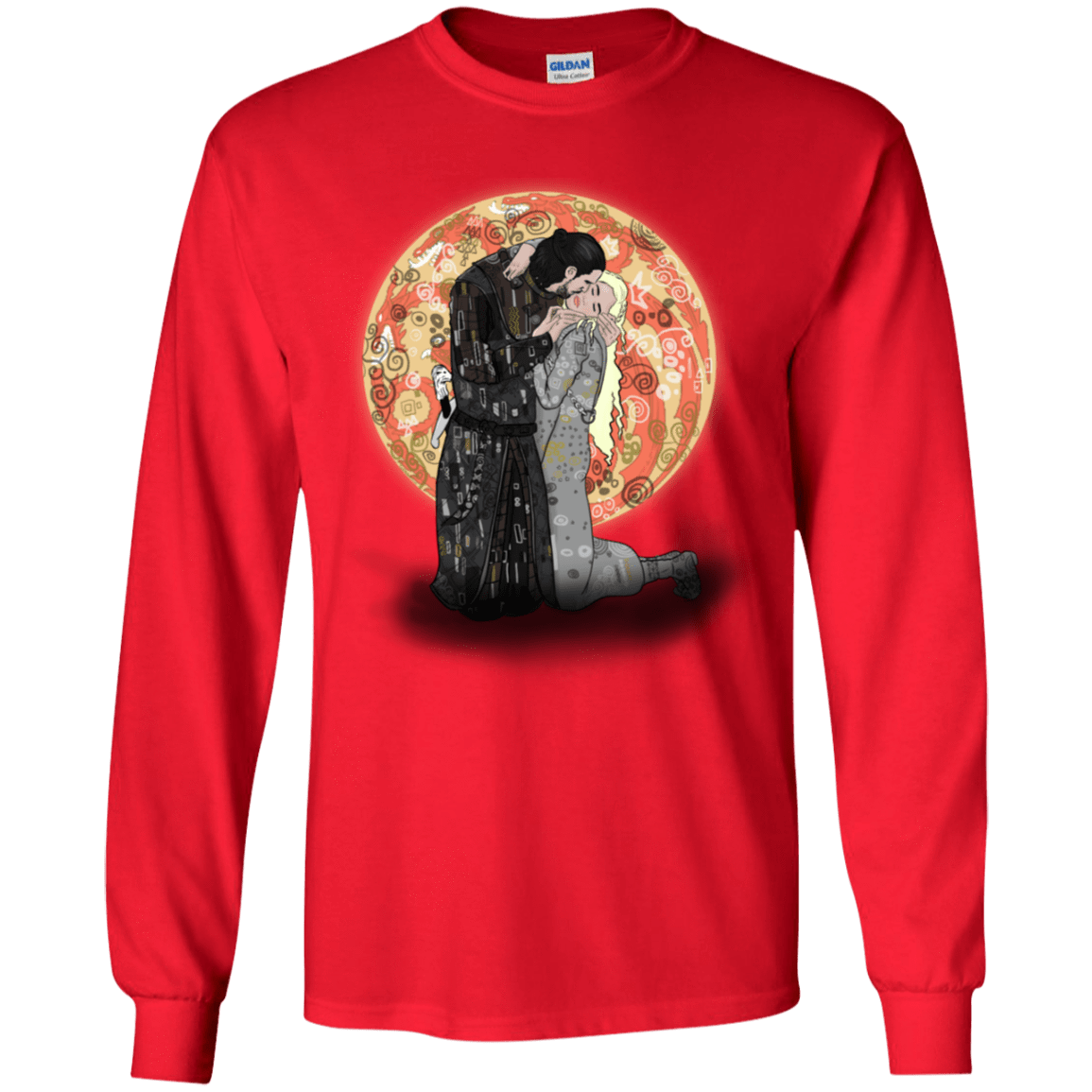 T-Shirts Red / YS Kiss Jon and Dany Youth Long Sleeve T-Shirt