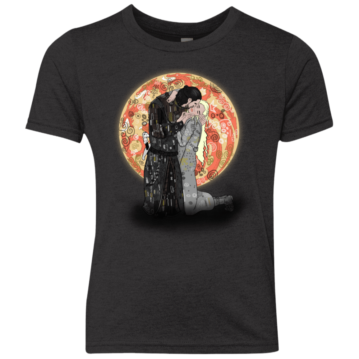 T-Shirts Vintage Black / YXS Kiss Jon and Dany Youth Triblend T-Shirt