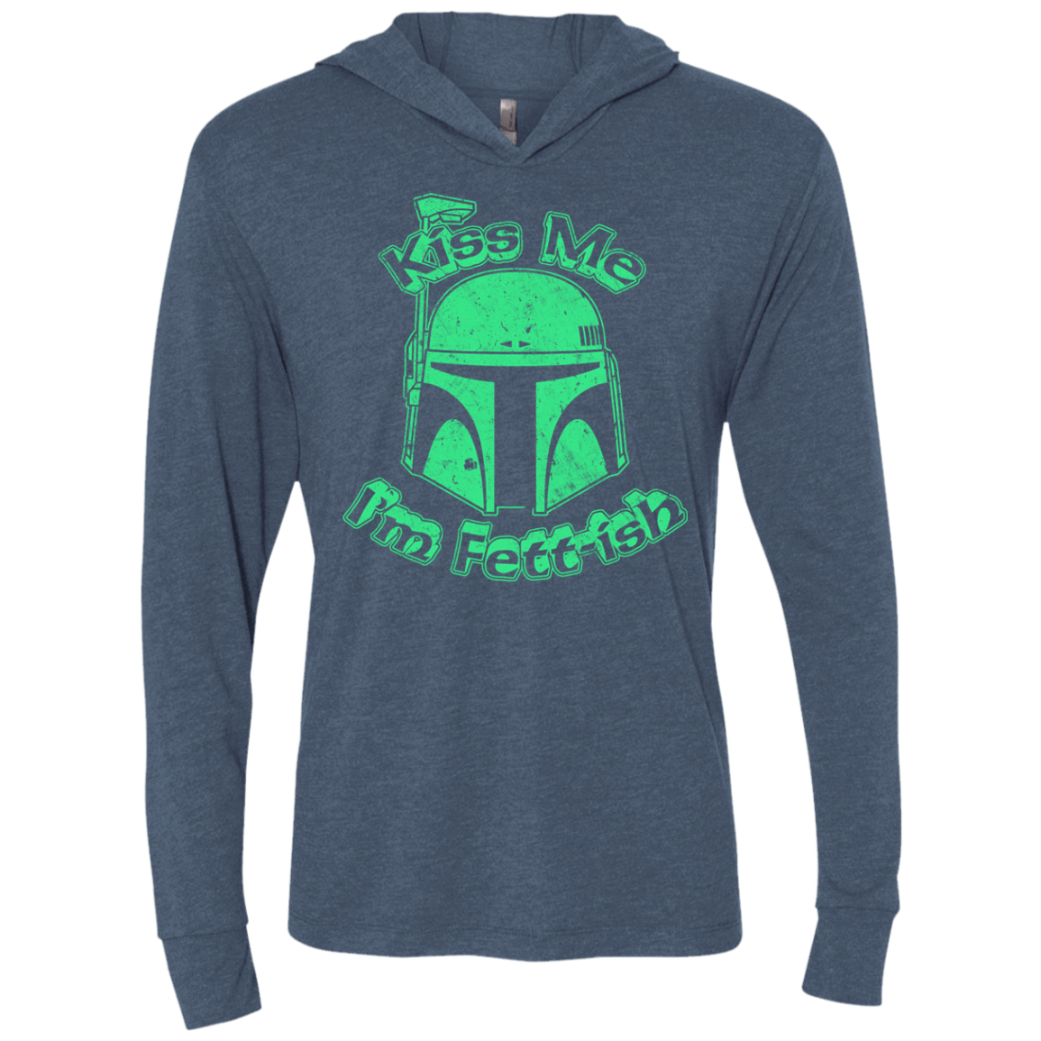 T-Shirts Indigo / X-Small Kiss Me Im Fettish Triblend Long Sleeve Hoodie Tee