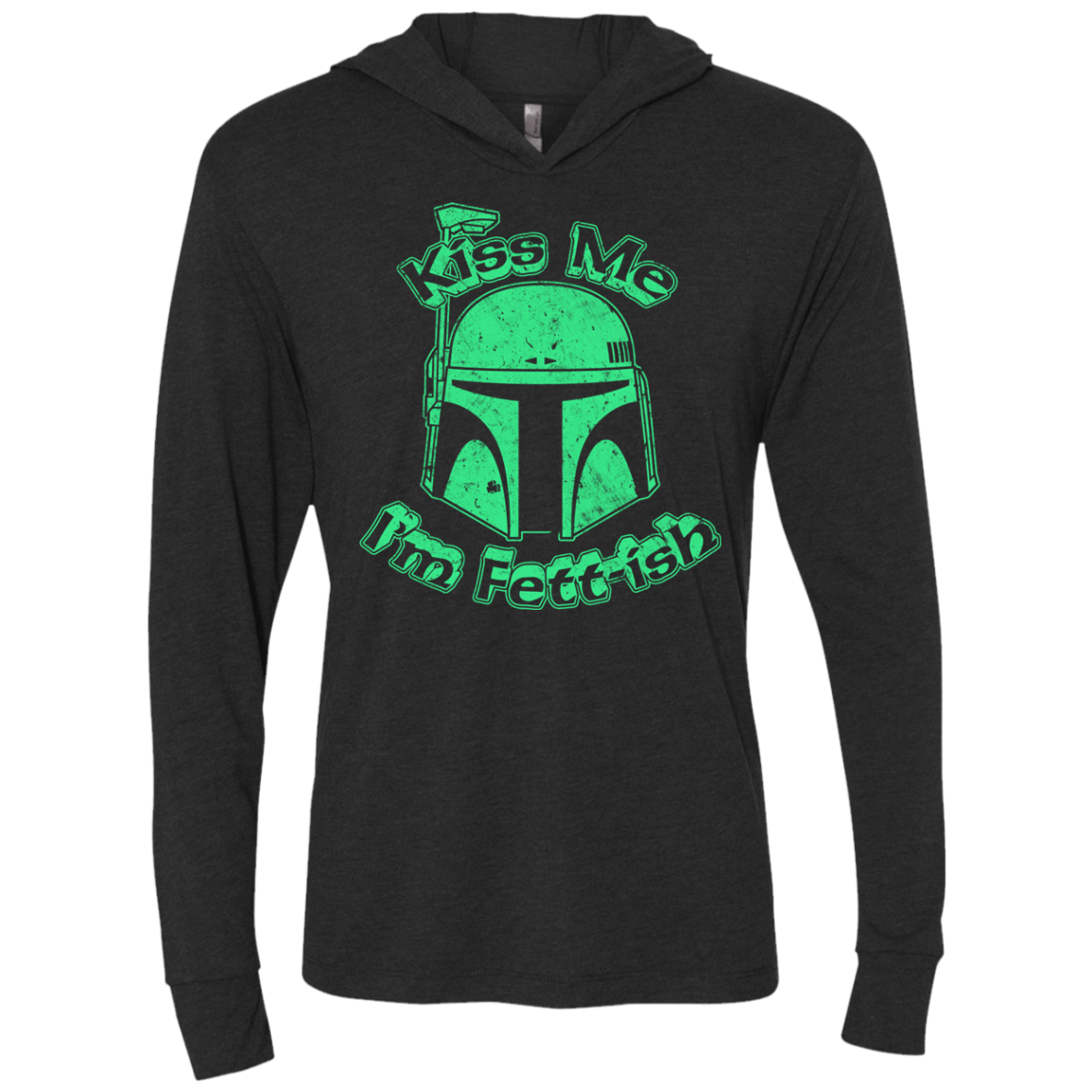 T-Shirts Vintage Black / X-Small Kiss Me Im Fettish Triblend Long Sleeve Hoodie Tee