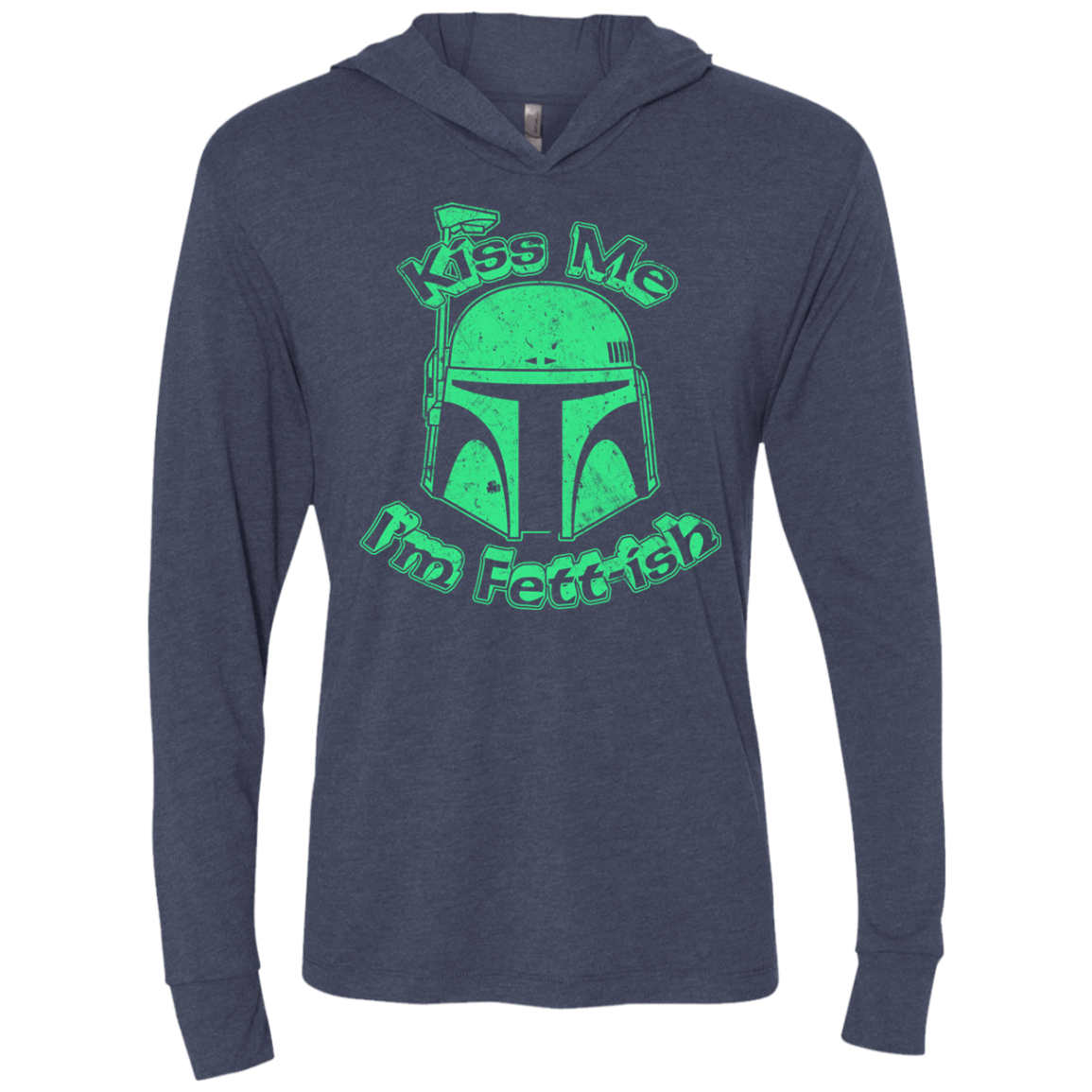 T-Shirts Vintage Navy / X-Small Kiss Me Im Fettish Triblend Long Sleeve Hoodie Tee