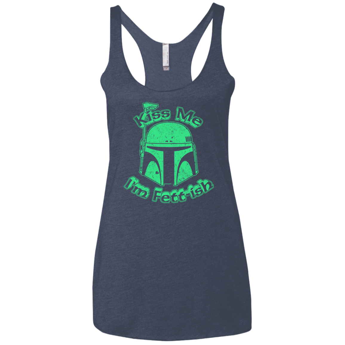 T-Shirts Vintage Navy / X-Small Kiss Me Im Fettish Women's Triblend Racerback Tank