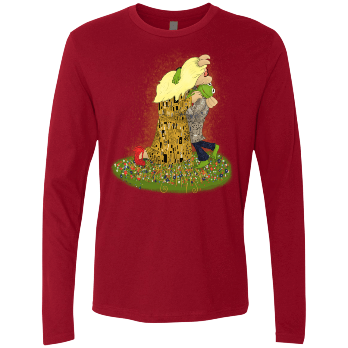 T-Shirts Cardinal / S Kiss of Muppets Men's Premium Long Sleeve