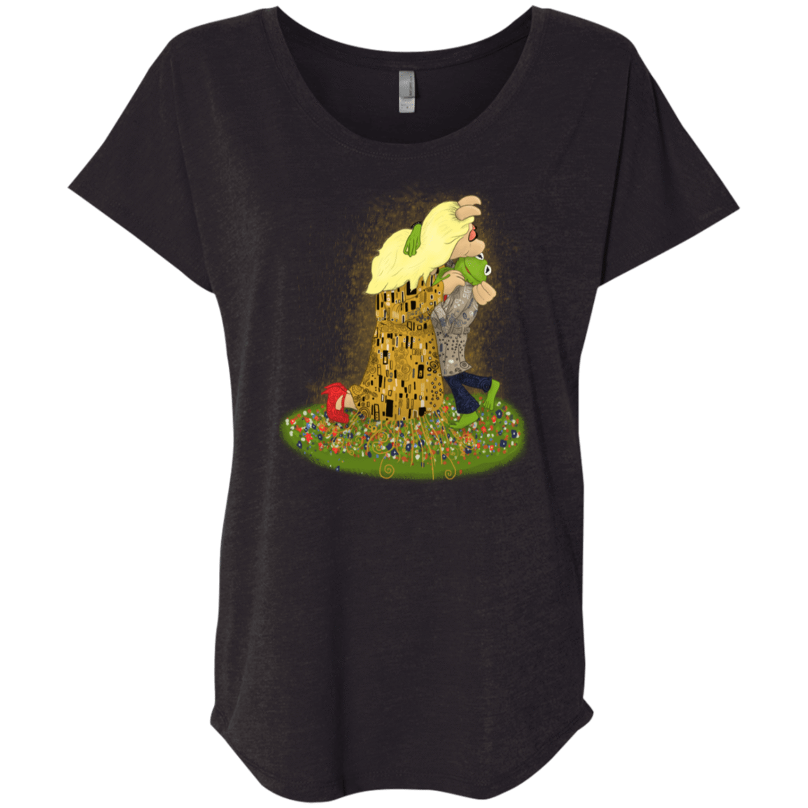 T-Shirts Vintage Black / X-Small Kiss of Muppets Triblend Dolman Sleeve