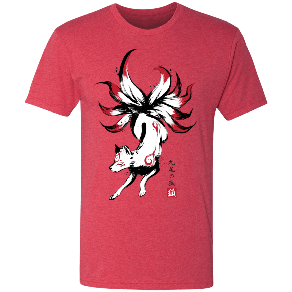 T-Shirts Vintage Red / S Kitsune sumi-e Men's Triblend T-Shirt