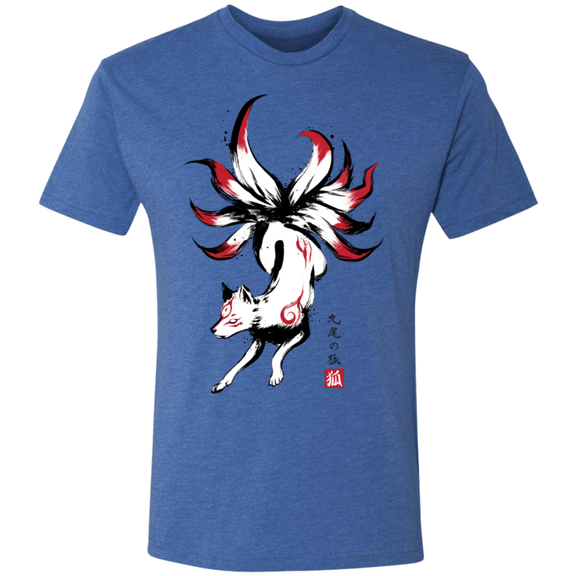 T-Shirts Vintage Royal / S Kitsune sumi-e Men's Triblend T-Shirt