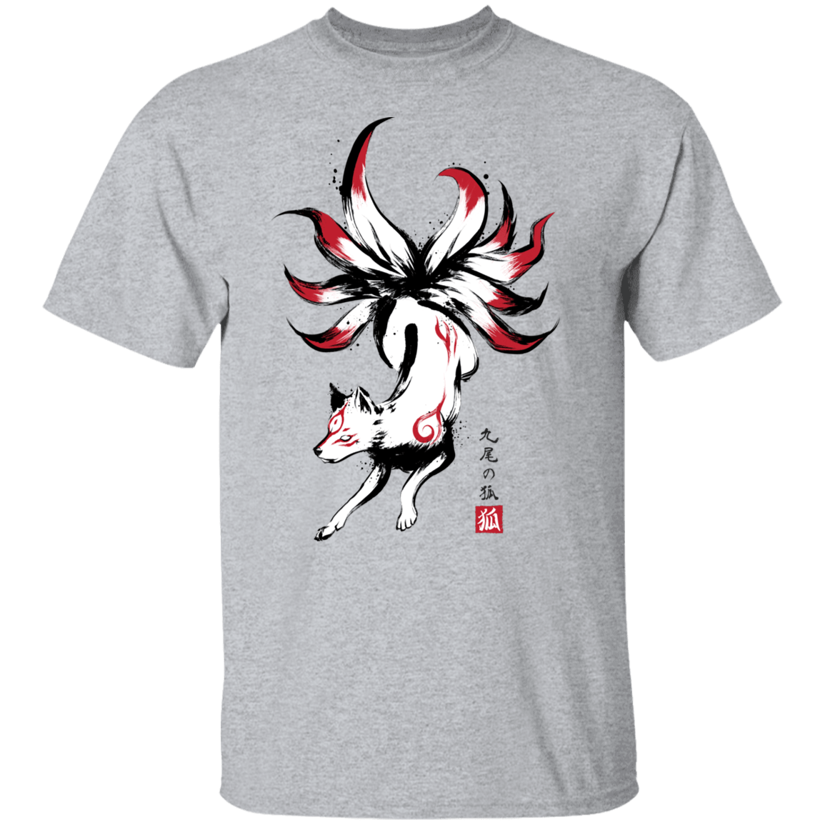 T-Shirts Sport Grey / S Kitsune sumi-e T-Shirt