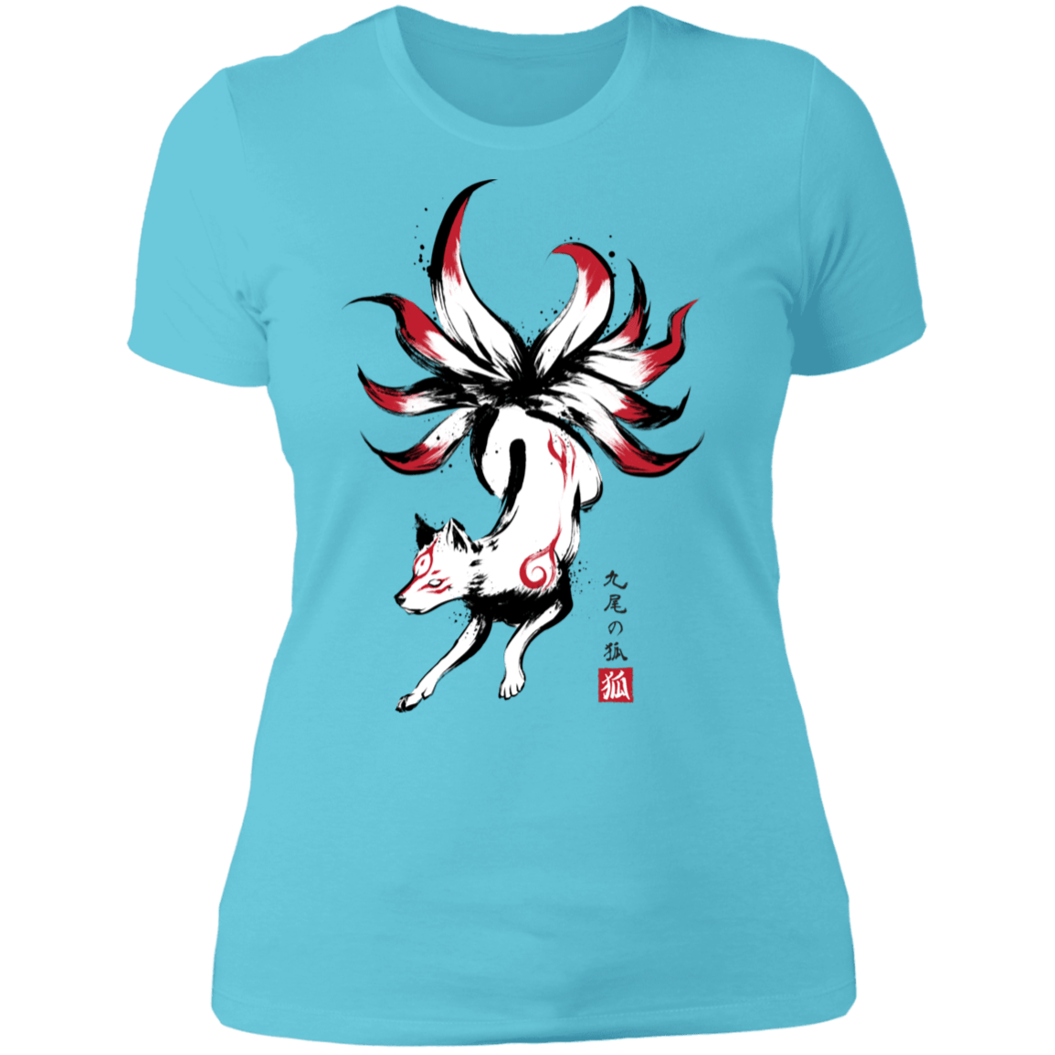 T-Shirts Cancun / S Kitsune sumi-e Women's Premium T-Shirt