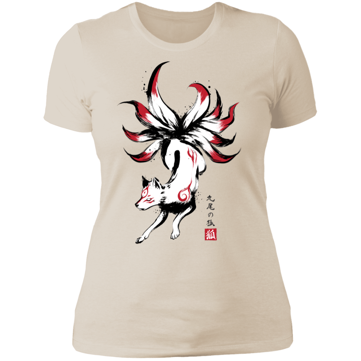 T-Shirts Ivory/ / S Kitsune sumi-e Women's Premium T-Shirt