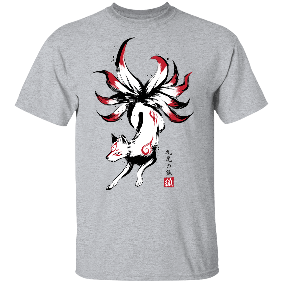 T-Shirts Sport Grey / YXS Kitsune sumi-e Youth T-Shirt