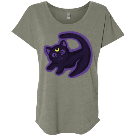 T-Shirts Venetian Grey / X-Small Kitty Queen Triblend Dolman Sleeve