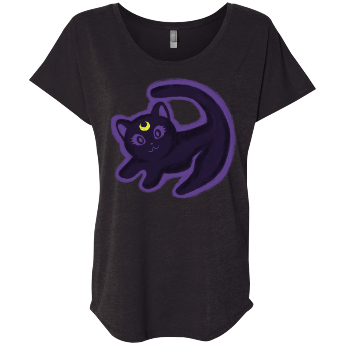 T-Shirts Vintage Black / X-Small Kitty Queen Triblend Dolman Sleeve