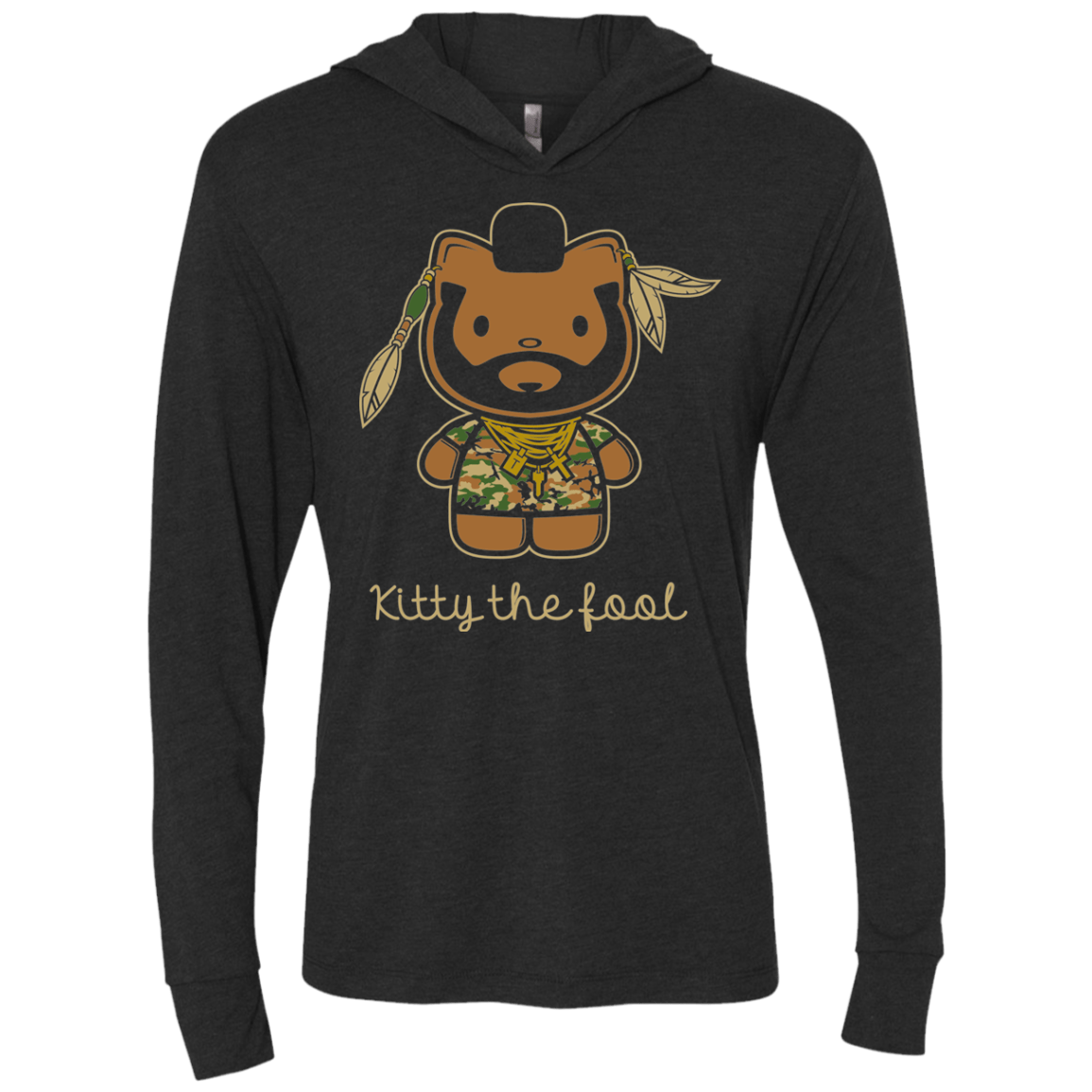 Kitty the Fool Triblend Long Sleeve Hoodie Tee