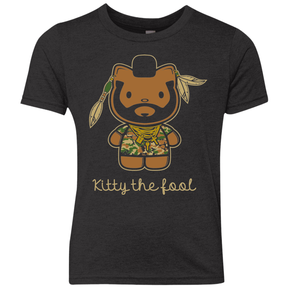 T-Shirts Vintage Black / YXS Kitty the Fool Youth Triblend T-Shirt