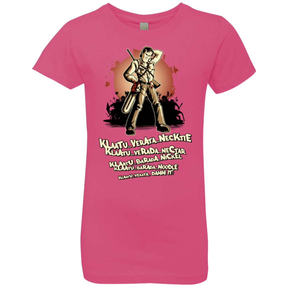 T-Shirts Hot Pink / YXS Klaatu Barada Nikto Girls Premium T-Shirt