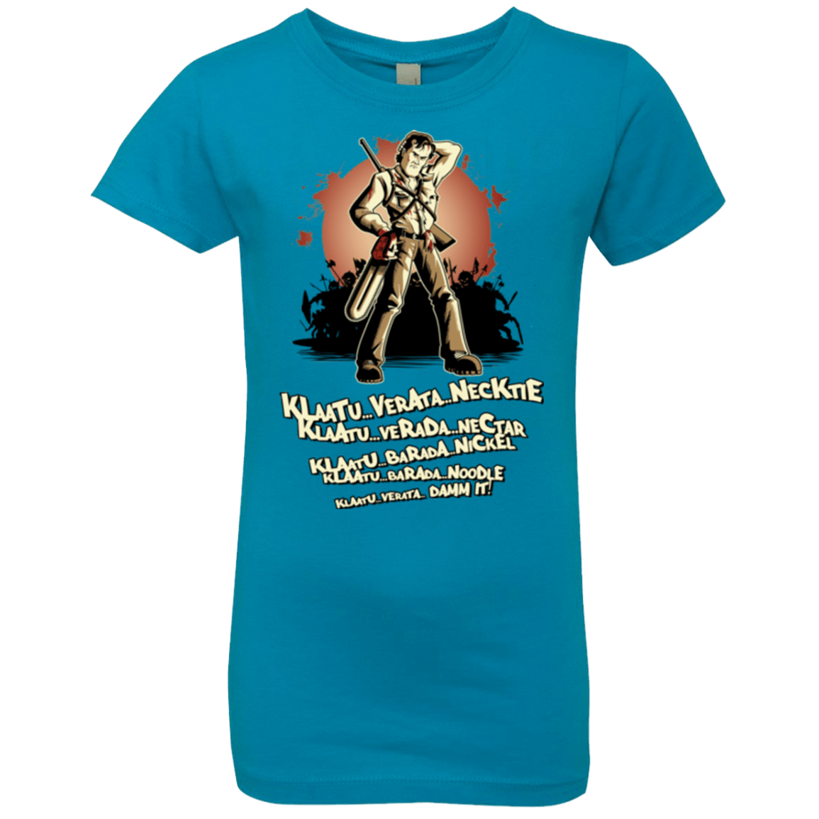T-Shirts Turquoise / YXS Klaatu Barada Nikto Girls Premium T-Shirt