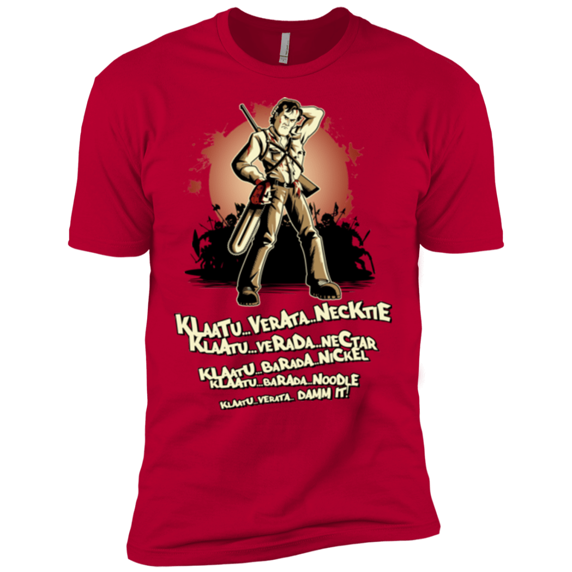 T-Shirts Red / X-Small Klaatu Barada Nikto Men's Premium T-Shirt