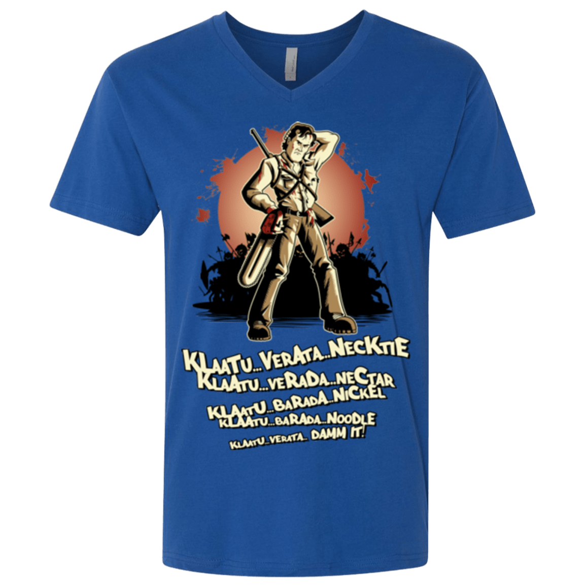 T-Shirts Royal / X-Small Klaatu Barada Nikto Men's Premium V-Neck