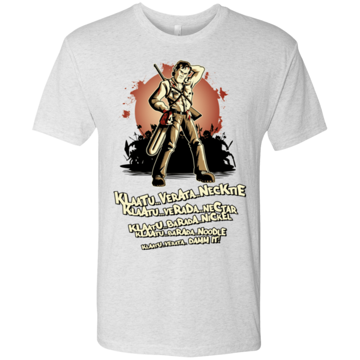 T-Shirts Heather White / Small Klaatu Barada Nikto Men's Triblend T-Shirt