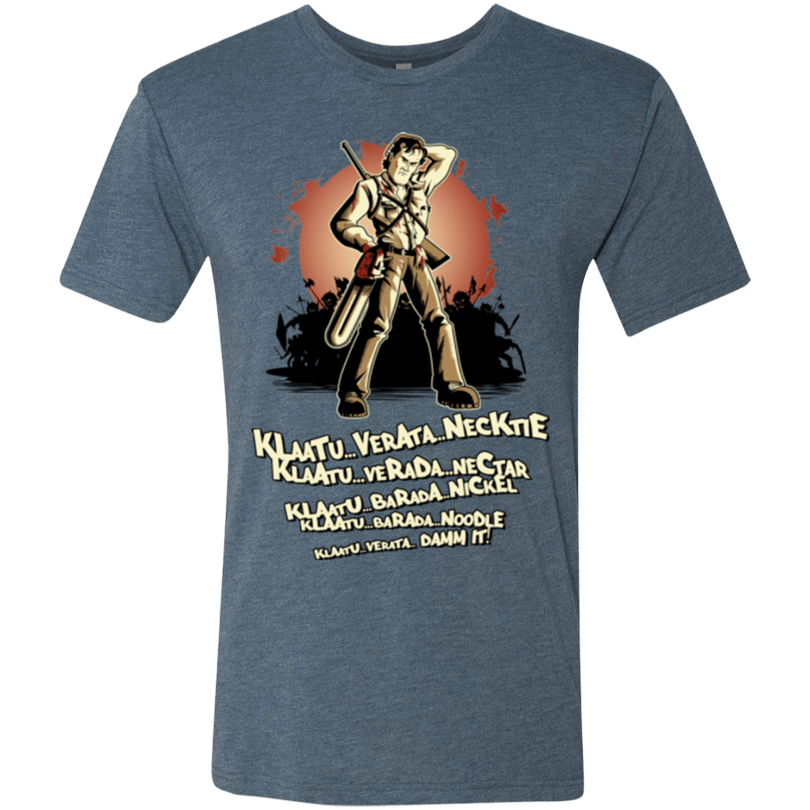 T-Shirts Indigo / Small Klaatu Barada Nikto Men's Triblend T-Shirt