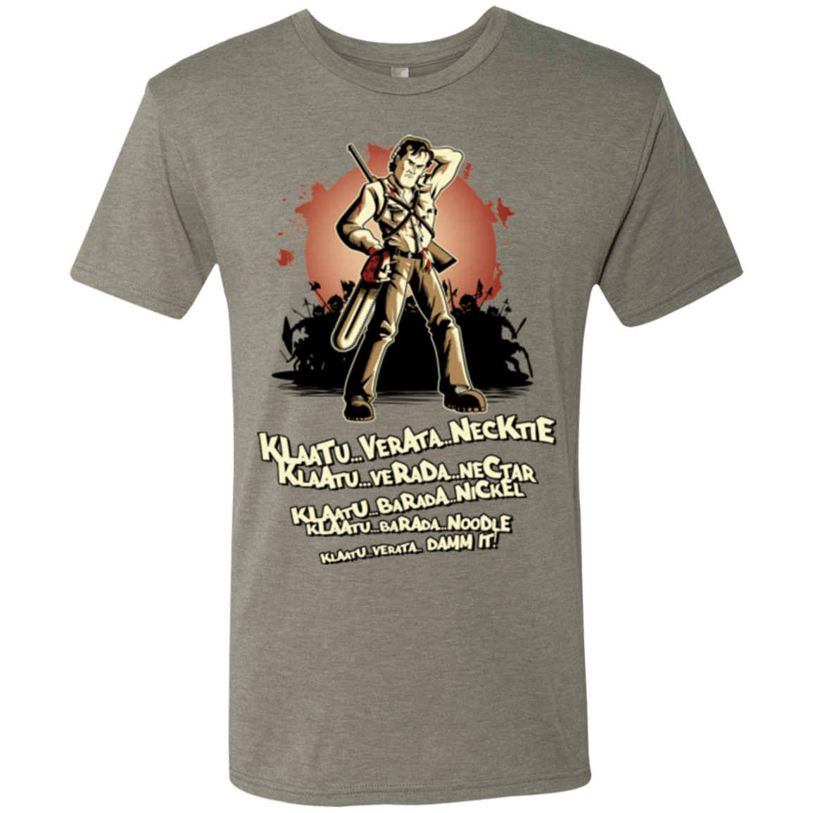 T-Shirts Venetian Grey / Small Klaatu Barada Nikto Men's Triblend T-Shirt