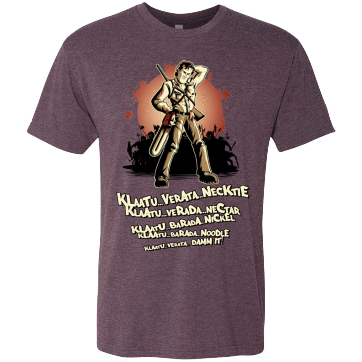 T-Shirts Vintage Purple / Small Klaatu Barada Nikto Men's Triblend T-Shirt