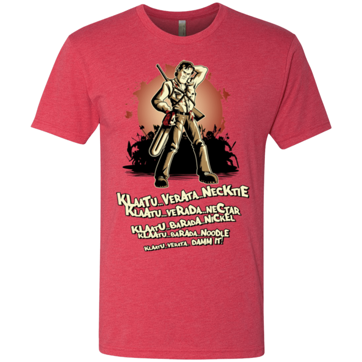 T-Shirts Vintage Red / Small Klaatu Barada Nikto Men's Triblend T-Shirt