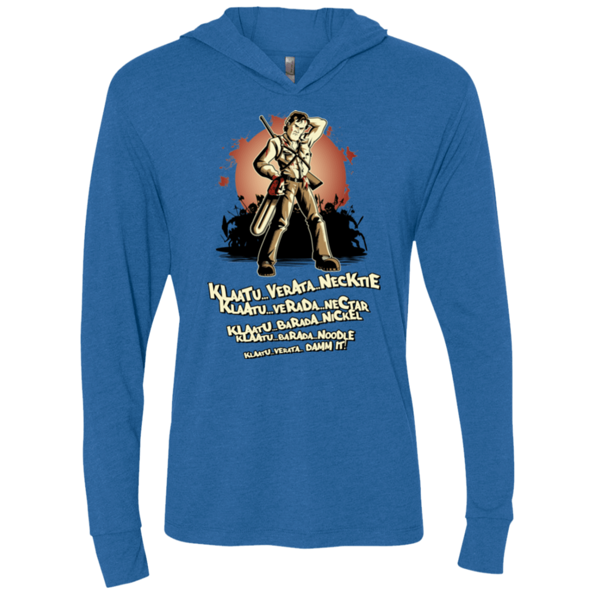 T-Shirts Vintage Royal / X-Small Klaatu Barada Nikto Triblend Long Sleeve Hoodie Tee