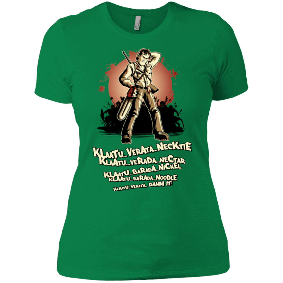 T-Shirts Kelly Green / X-Small Klaatu Barada Nikto Women's Premium T-Shirt