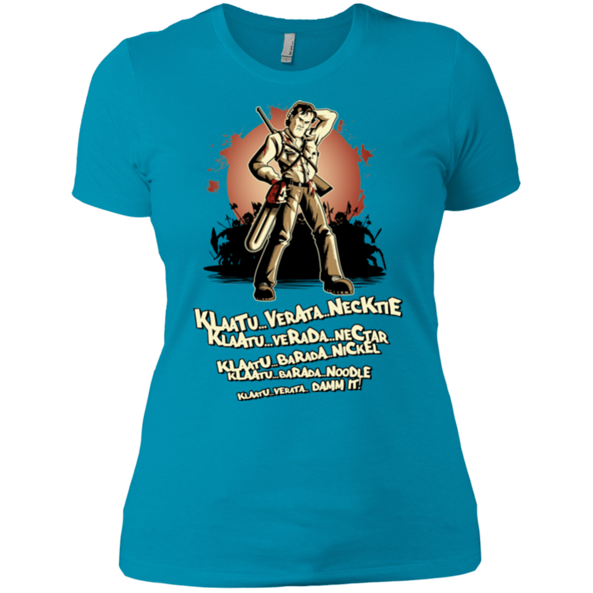 T-Shirts Turquoise / X-Small Klaatu Barada Nikto Women's Premium T-Shirt