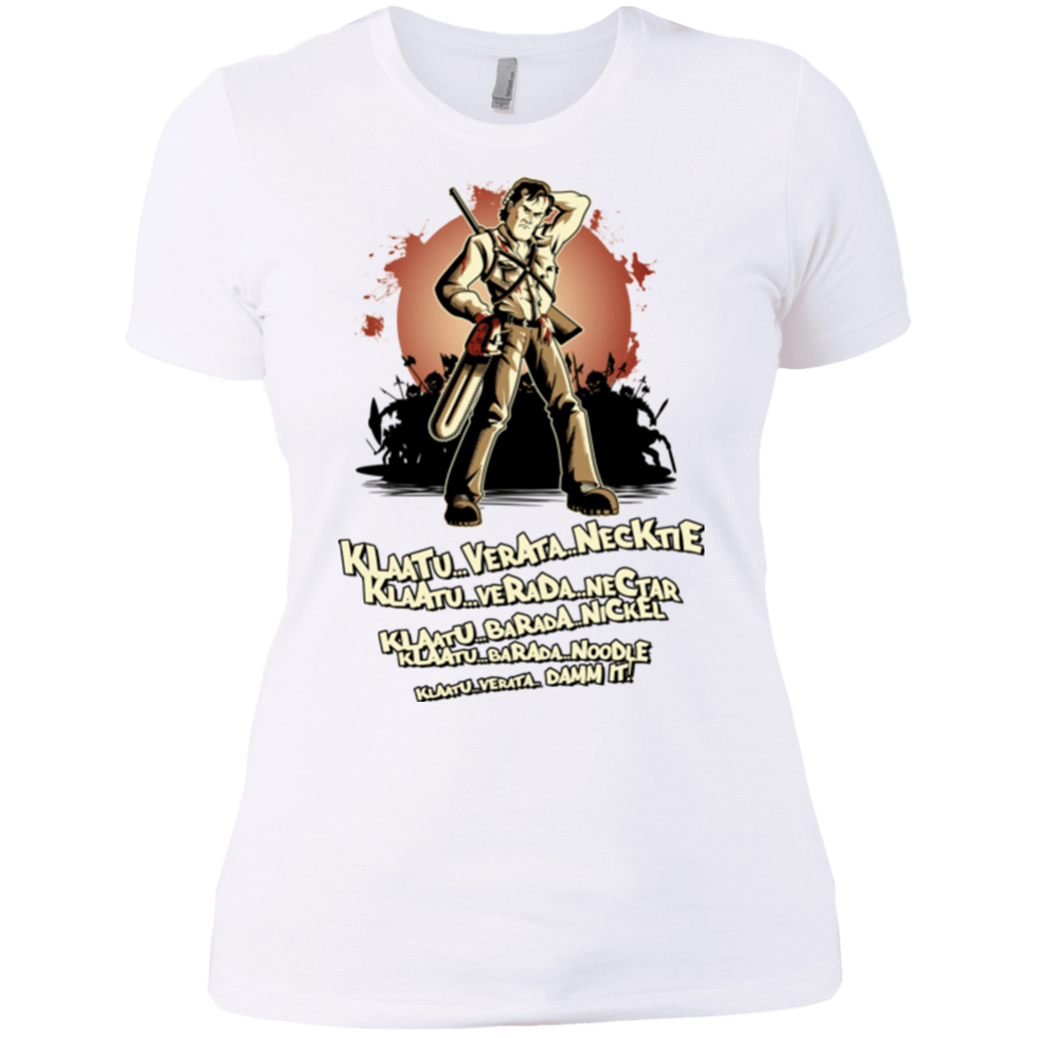 T-Shirts White / X-Small Klaatu Barada Nikto Women's Premium T-Shirt