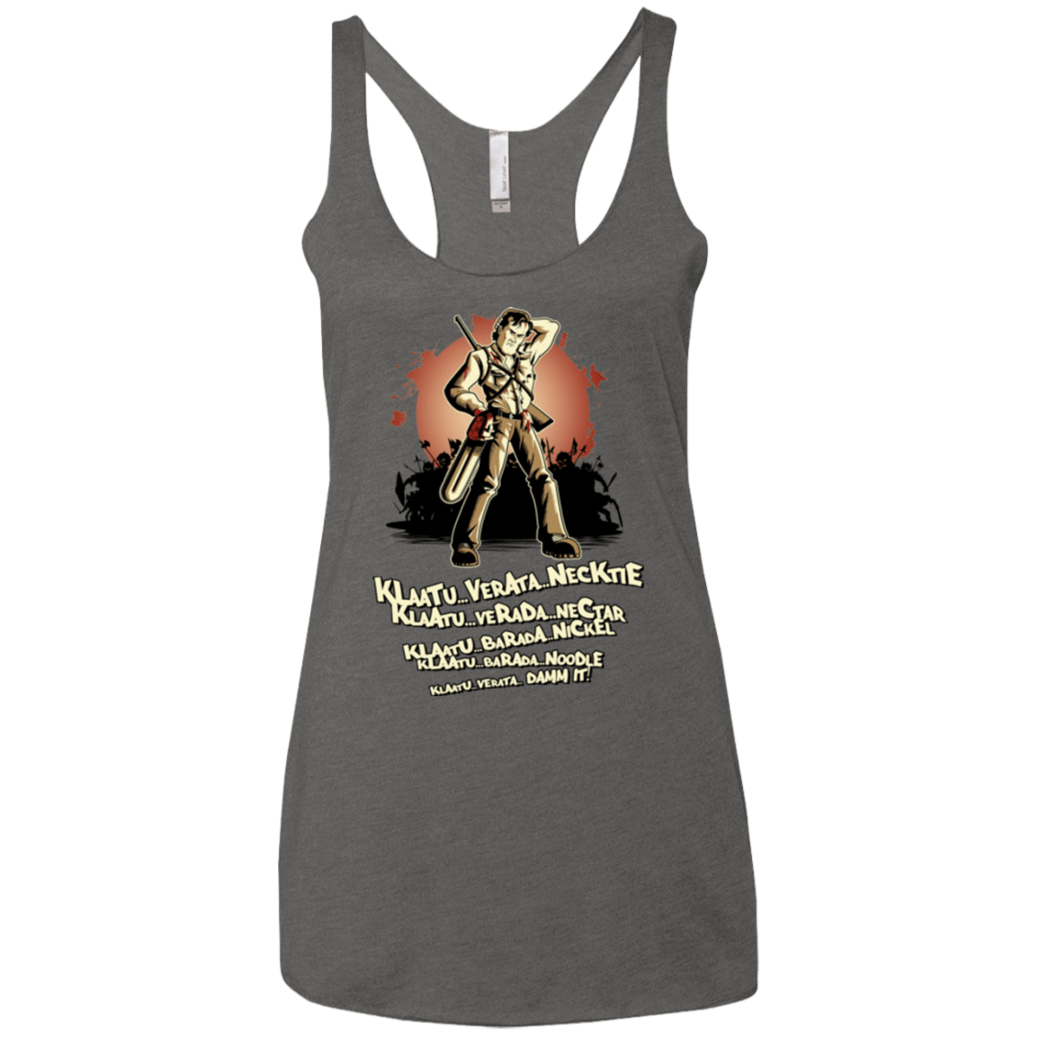 T-Shirts Premium Heather / X-Small Klaatu Barada Nikto Women's Triblend Racerback Tank