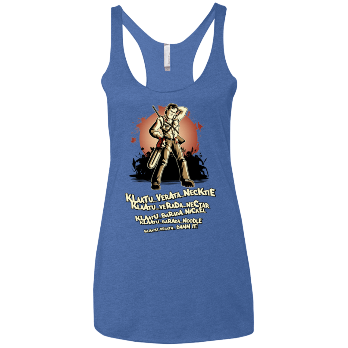 T-Shirts Vintage Royal / X-Small Klaatu Barada Nikto Women's Triblend Racerback Tank