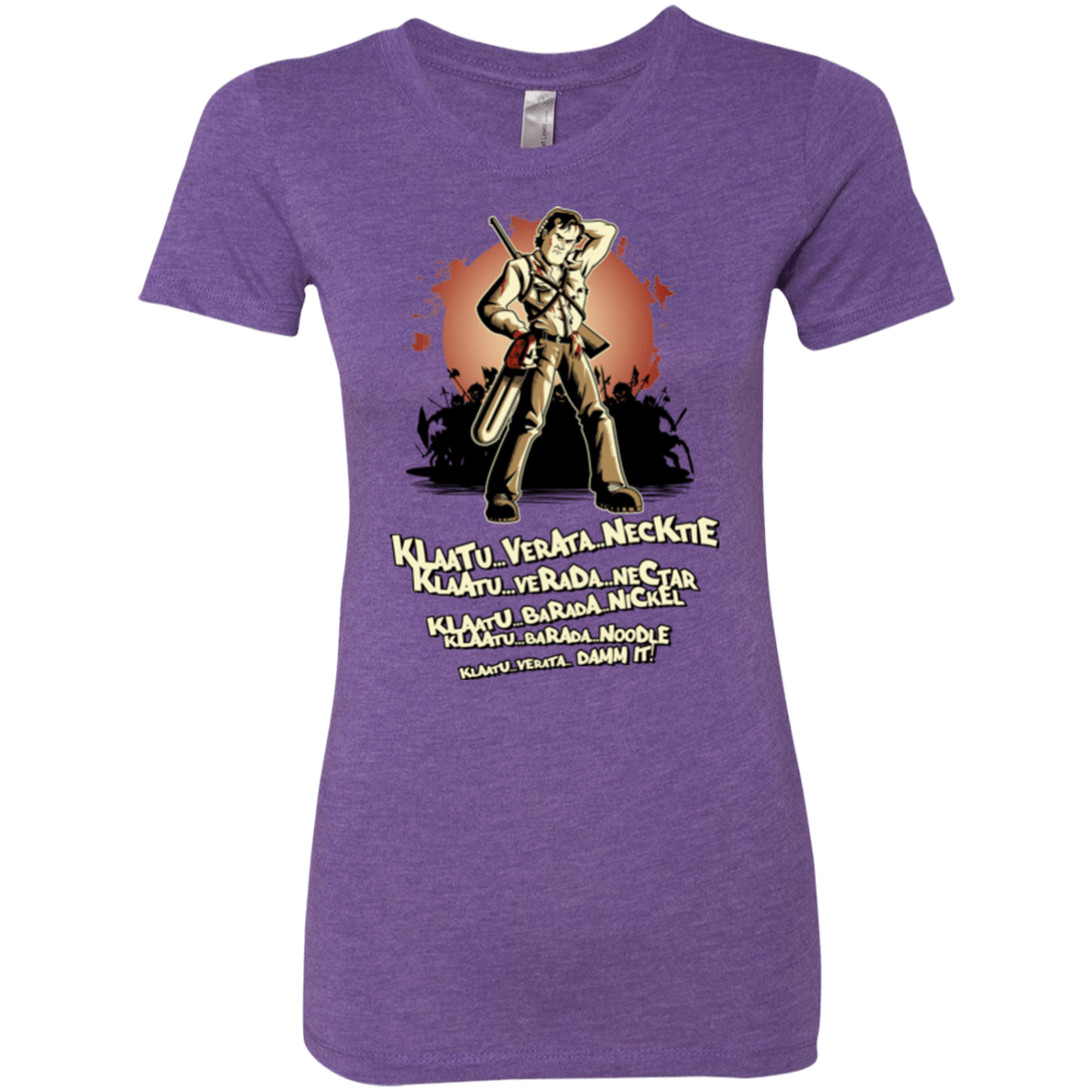 T-Shirts Purple Rush / Small Klaatu Barada Nikto Women's Triblend T-Shirt