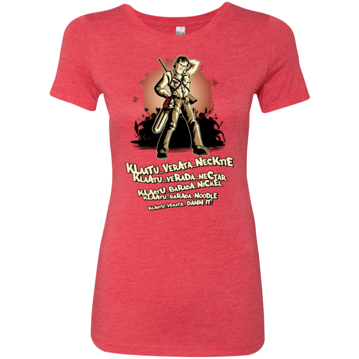 T-Shirts Vintage Red / Small Klaatu Barada Nikto Women's Triblend T-Shirt