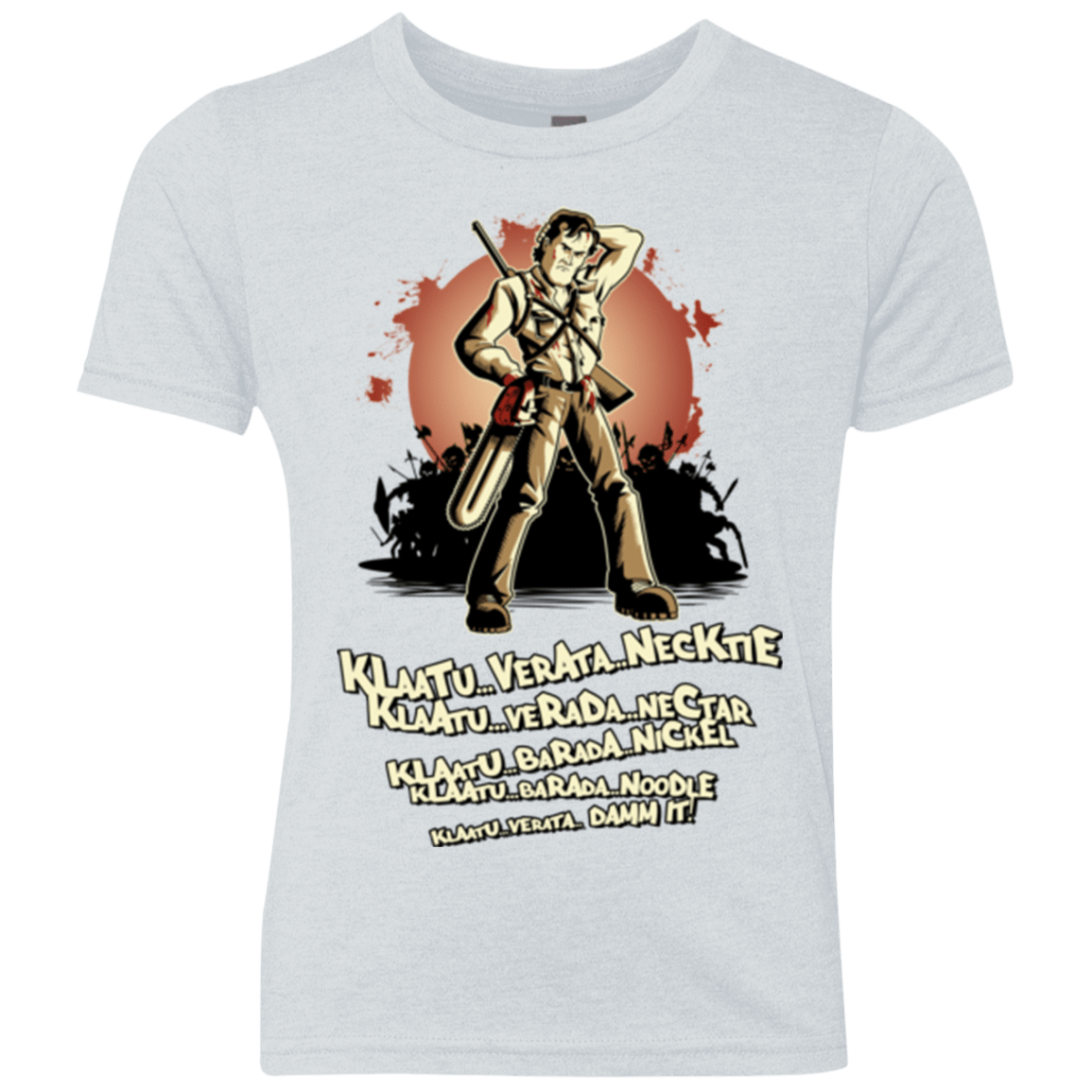 T-Shirts Heather White / YXS Klaatu Barada Nikto Youth Triblend T-Shirt