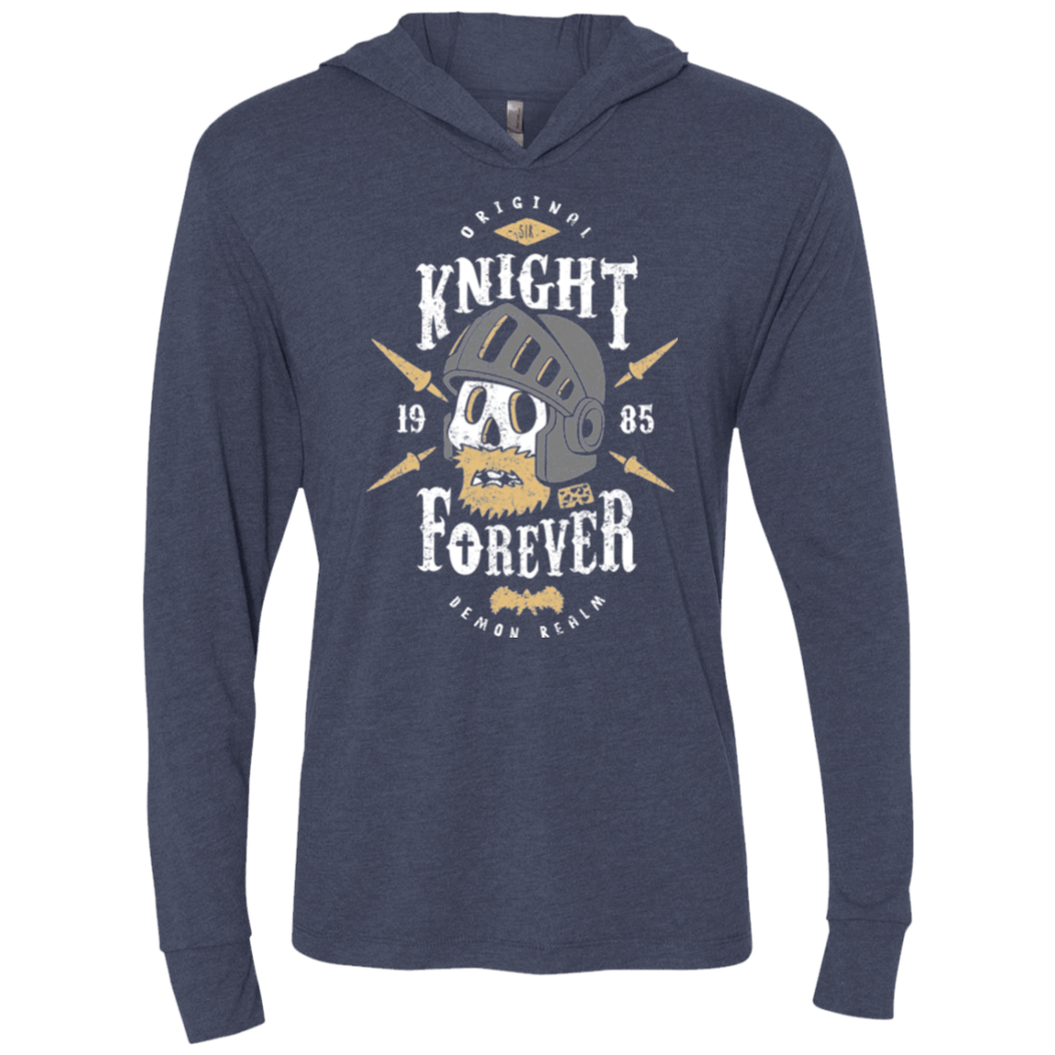 T-Shirts Vintage Navy / X-Small Knight Forever Triblend Long Sleeve Hoodie Tee