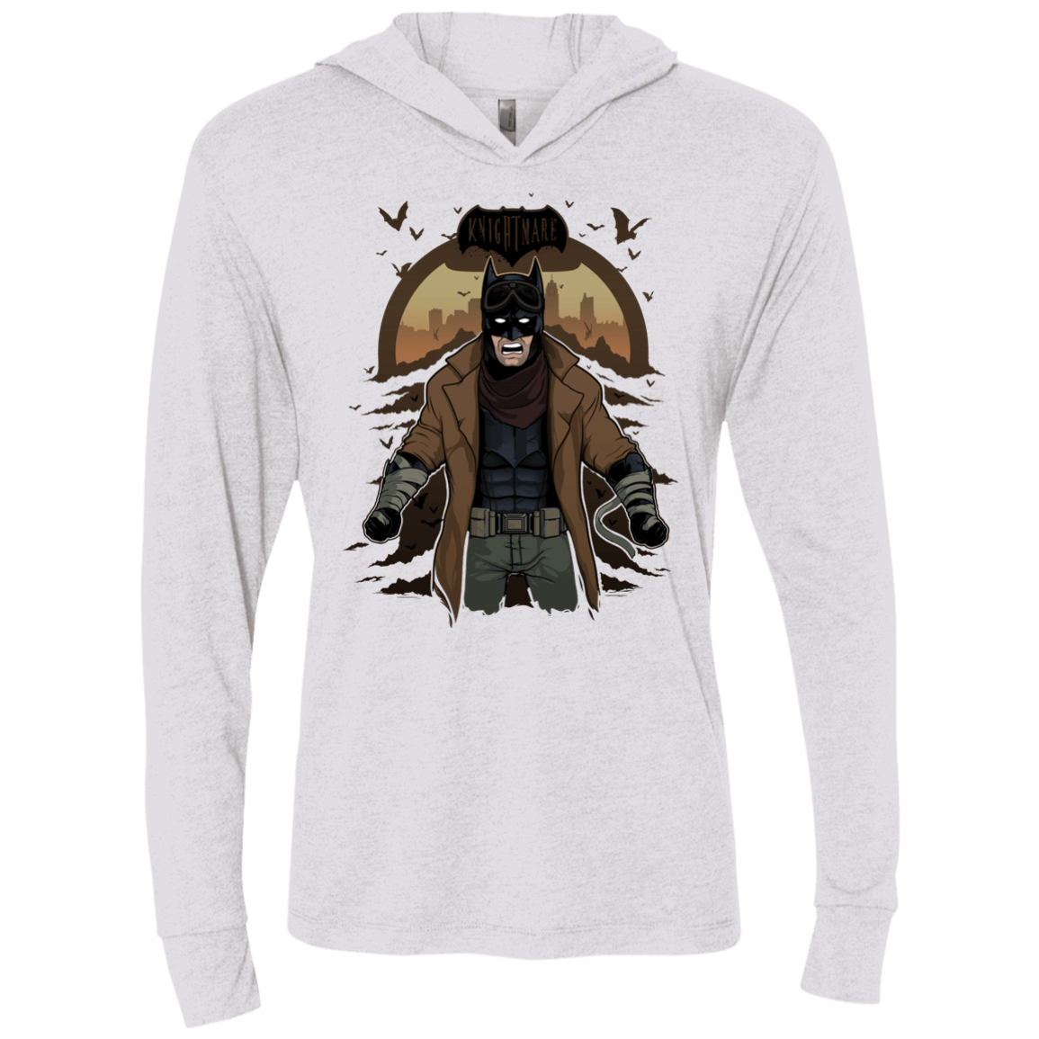 T-Shirts Heather White / X-Small Knightmare Triblend Long Sleeve Hoodie Tee