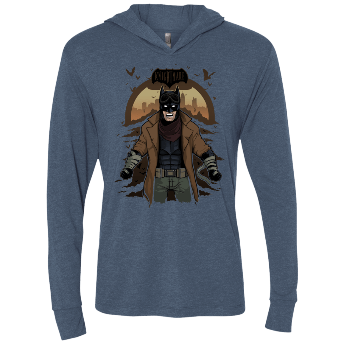 T-Shirts Indigo / X-Small Knightmare Triblend Long Sleeve Hoodie Tee