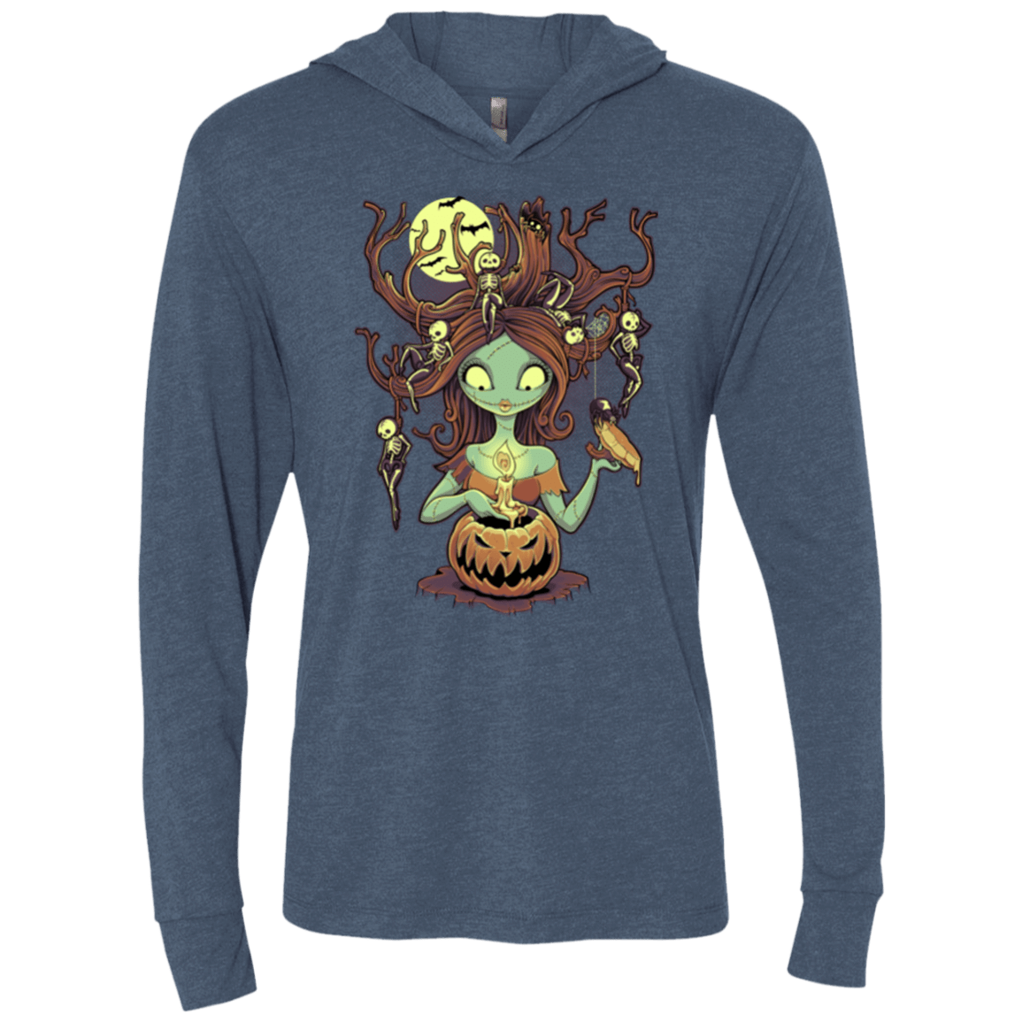 T-Shirts Indigo / X-Small Knotty Nightmare Triblend Long Sleeve Hoodie Tee