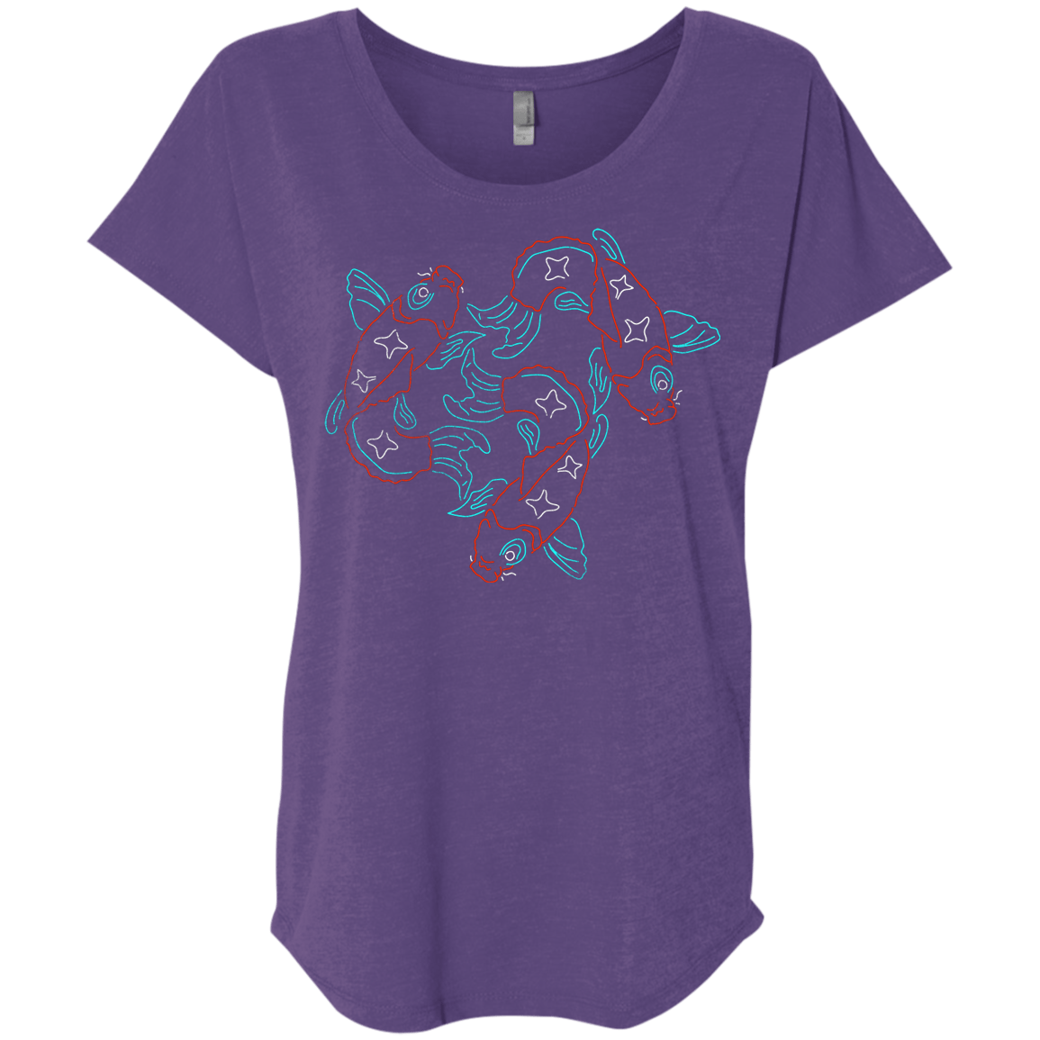 T-Shirts Purple Rush / X-Small Koi Koi Triblend Dolman Sleeve