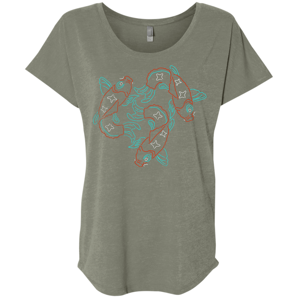 T-Shirts Venetian Grey / X-Small Koi Koi Triblend Dolman Sleeve