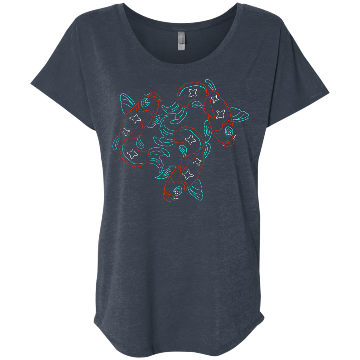 T-Shirts Vintage Navy / X-Small Koi Koi Triblend Dolman Sleeve