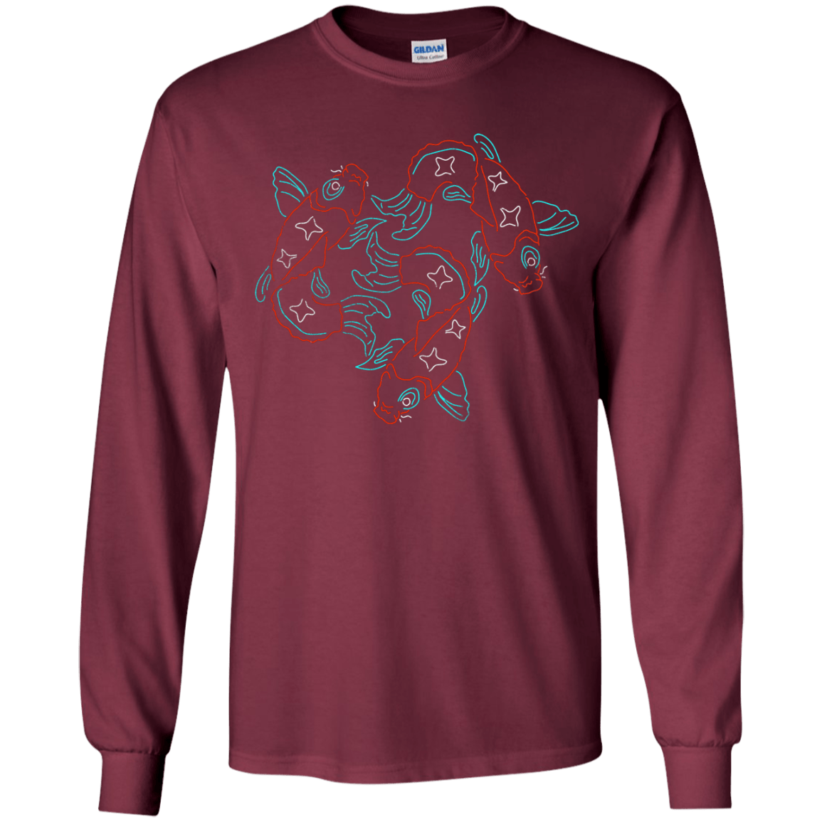 T-Shirts Maroon / YS Koi Koi Youth Long Sleeve T-Shirt