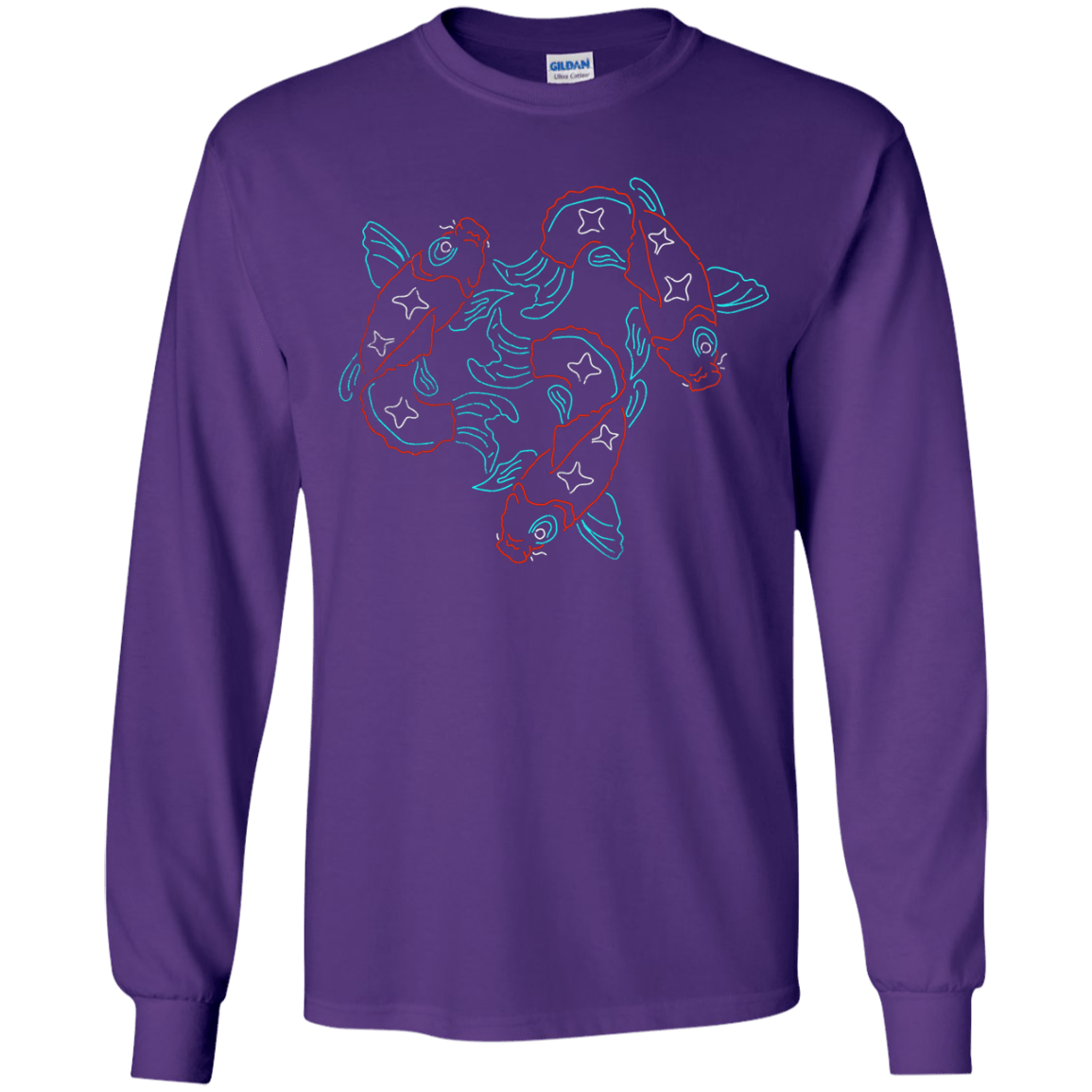 T-Shirts Purple / YS Koi Koi Youth Long Sleeve T-Shirt