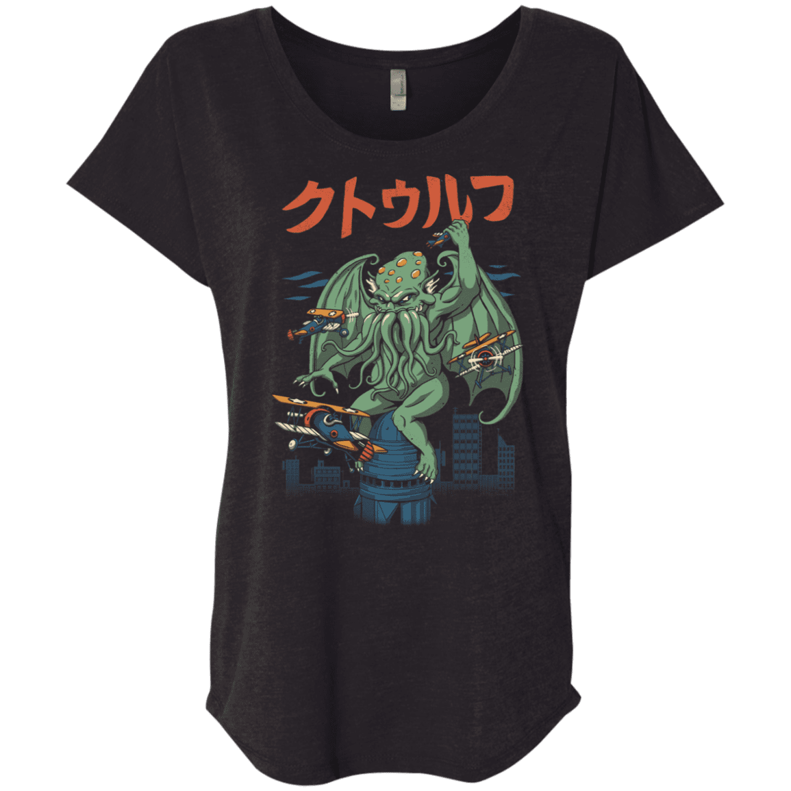 T-Shirts Vintage Black / X-Small Kongthulhu Triblend Dolman Sleeve